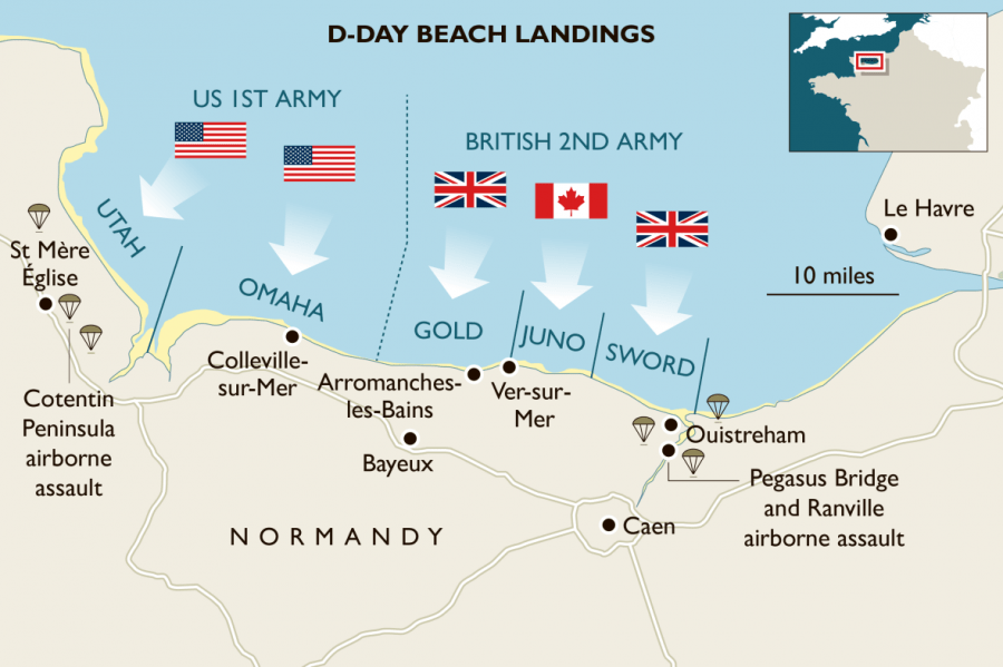 The landing beaches of Normandy